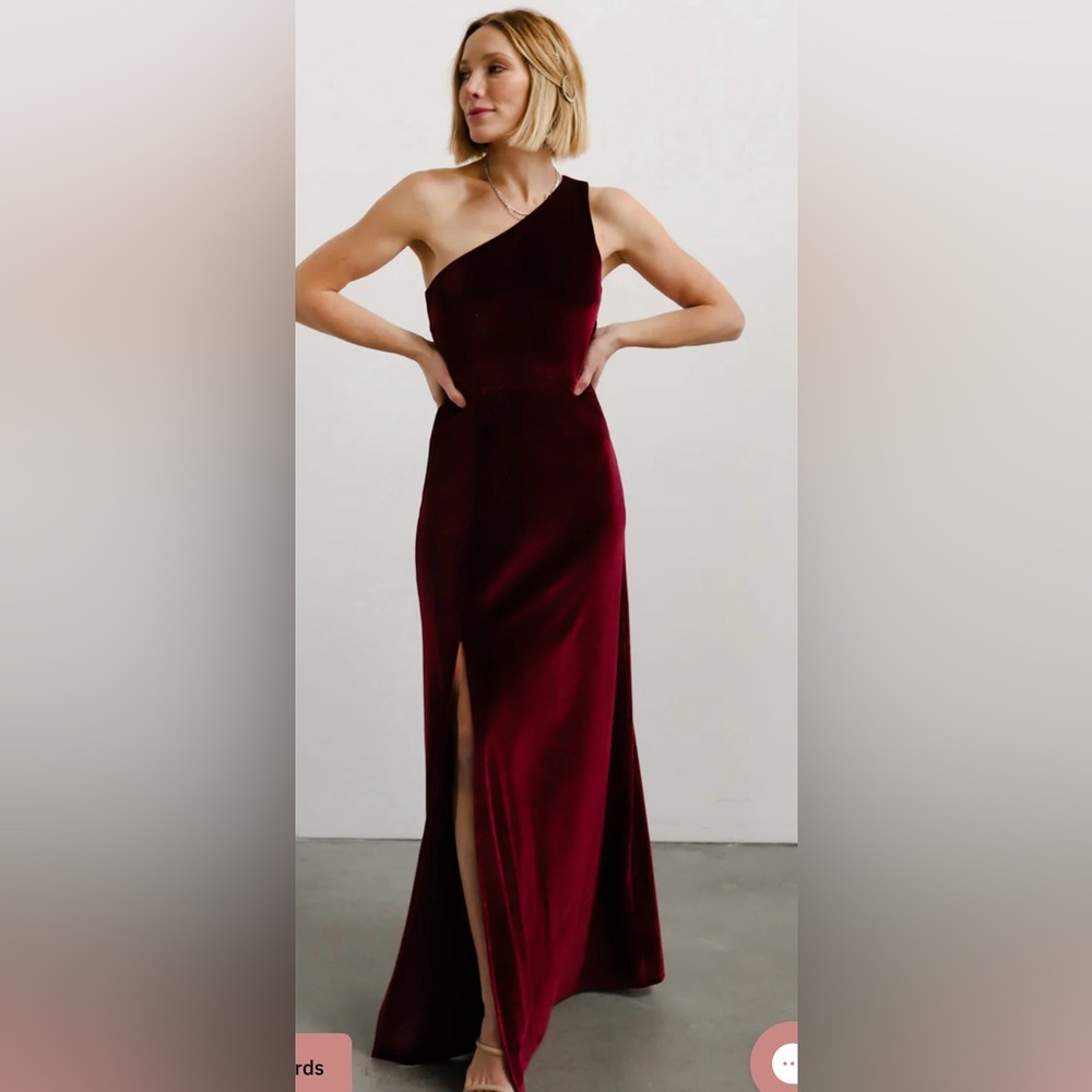 Baltic Born One-Shoulder Maxi Dress in Burgundy